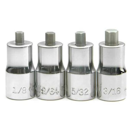 Hex Bit Socket Set 1/4" D 4 pcs. by USA Williams Sockets