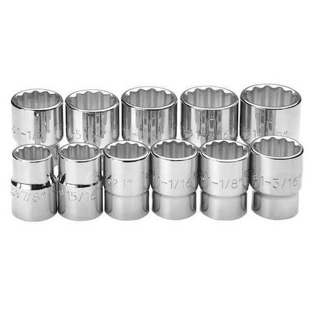 Standard Socket Set 3/4"D 12Pt 11pcs. by USA Williams Sockets