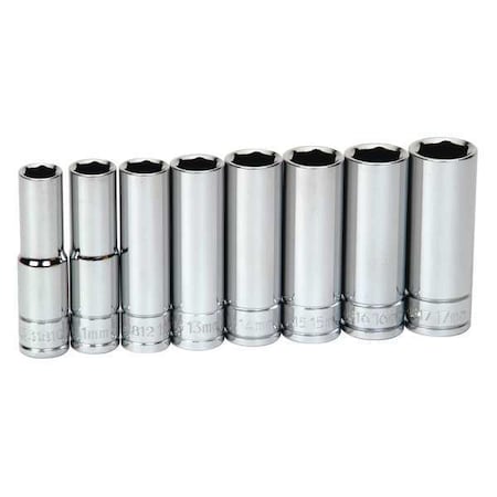 Deep Socket Set 3/8" D 6 Pt 8pcs. by USA Williams Sockets