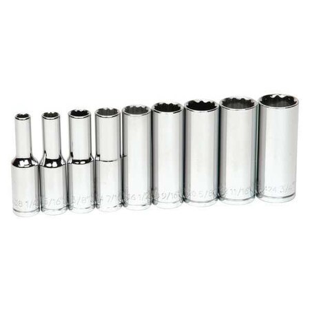 Deep Socket Set 3/8" D 12Pt 9pcs. by USA Williams Sockets