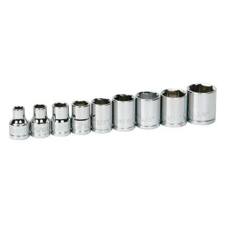 Standard Socket Set 3/8"D 6Pt 9pcs. by USA Williams Sockets