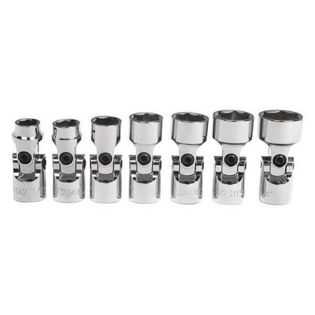 Universal Socket Set 3/8" D SAE 7pcs. by USA Williams Sockets