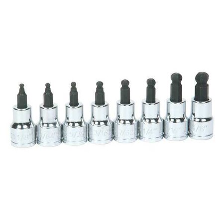 Ball Hex Bit Socket Set 3/8" D 8pcs. by USA Williams Sockets