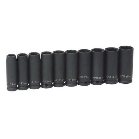 Deep Impact Socket Set 3/8" D 6Pt 10pcs. by USA Williams Sockets