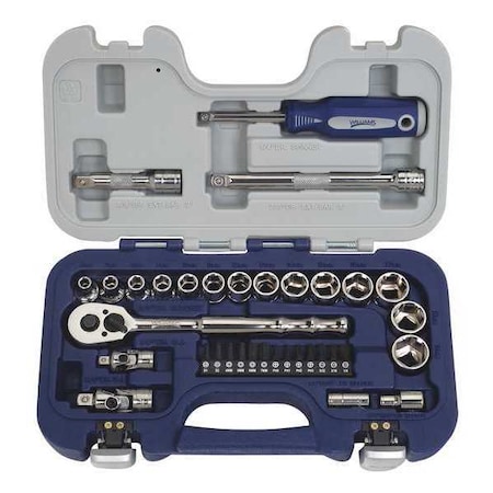 Basic Tool Set 35pcs. 3/8" D by USA Williams Sockets