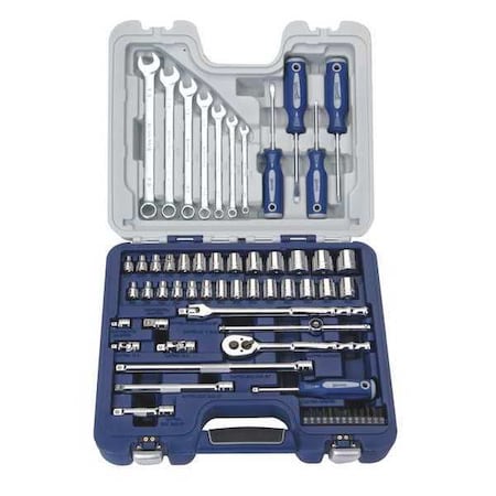 Screwdriver/Wrench Socket Set 62pc 3/8"D Min. Qty 2 by USA Williams General Hand Tool Kits