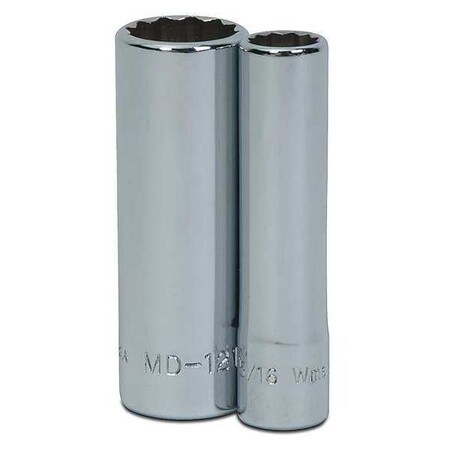 Deep Socket 1/4" D 12Pt 1/2 Type MD 1216 by USA Williams Sockets