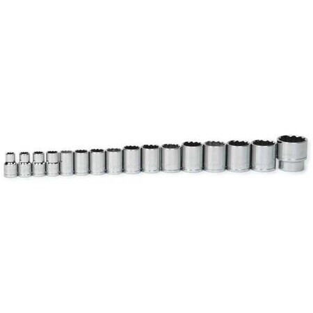Standard Socket 1/2Dr 12Pt 16pcs Set SAE by USA Williams Sockets