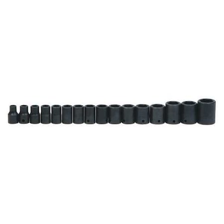 Impact Socket Set 1/2" D 6Pt 16pcs. Met by USA Williams Sockets
