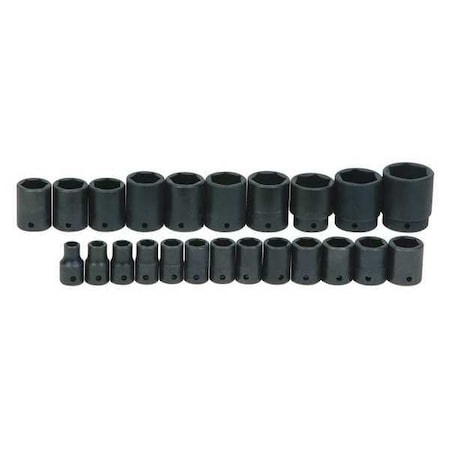 Impact Socket Set 1/2" D 6Pt 23pcs. Met by USA Williams Sockets