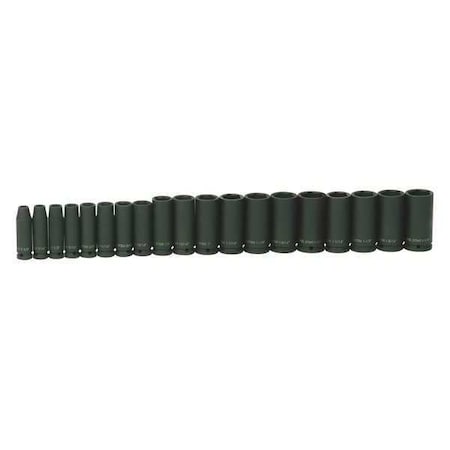 Deep Impact Socket Set 1/2" D 19pcs. SAE by USA Williams Sockets