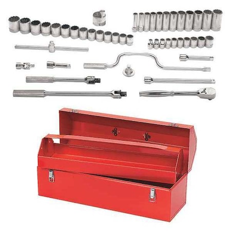 Socket and Tool Set 1/2" D 12Pt 47pcs. by USA Williams Sockets