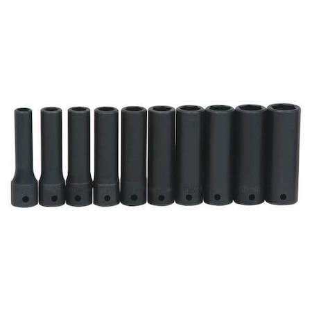 Deep Impact Socket Set 1/2"D 6Pt 10pcs. by USA Williams Sockets