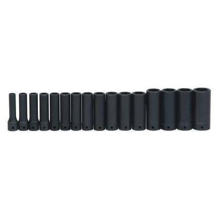 Deep Impact Socket Set 1/2"D 6Pt 16pcs. by USA Williams Sockets