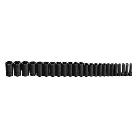 Deep Impact Socket Set 1/2"D 6Pt 24pcs. by USA Williams Sockets