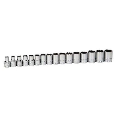 Socket Set 1/2"D 12Pt 16pcs. Metric by USA Williams Sockets
