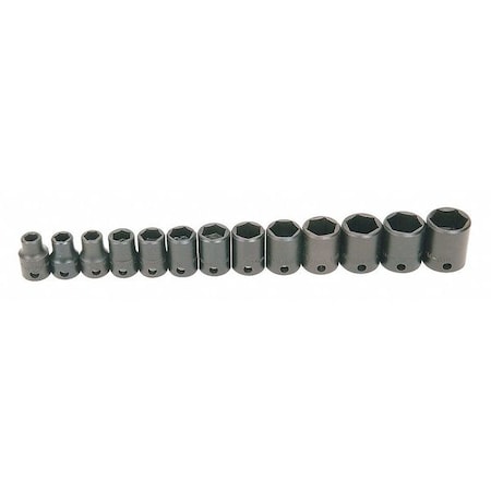 Impact Socket Set 3/8" D 6Pt 13pcs. by USA Williams Sockets