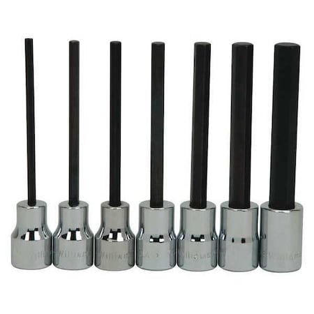 Hex Long Bit Socket Set 3/8" D 8pcs. by USA Williams Sockets