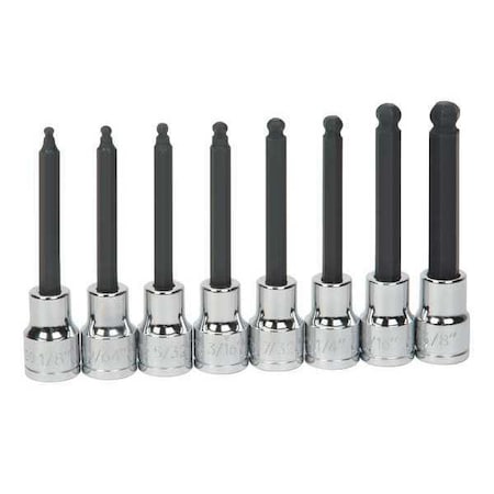 Ball Hex Long Bit Socket Set 3/8" D 8pcs by USA Williams Sockets