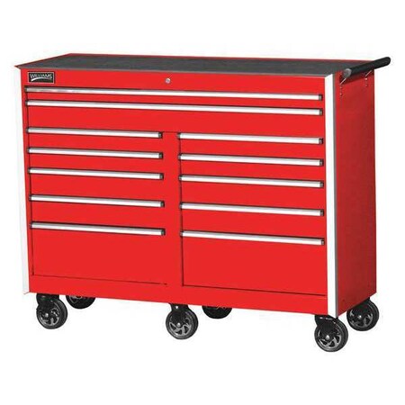 Service Roller Cabinet 54" Red 12Drawer by USA Williams Rolling & Combination Cabinets & Carts