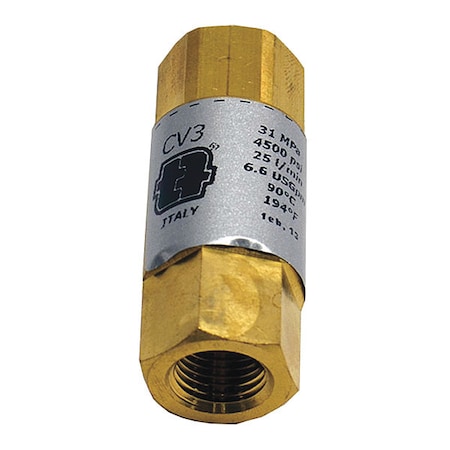 Check Valve 4500psi 1/4 Fx2 by USA A.R. Pneumatic Check Valves