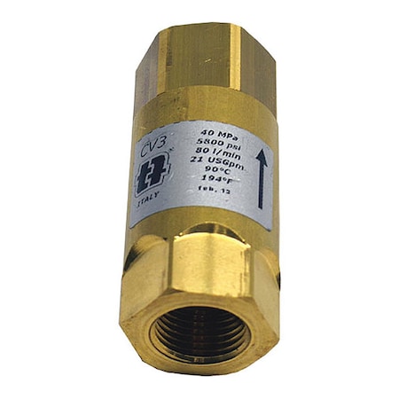 Check Valve 5800psi 1/2 Fx2 by USA A.R. Pneumatic Check Valves