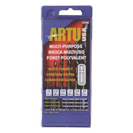 QC Multi Purpose Drill Bit Set 6 pcs. by USA Artu Pilot Point Drill Bits