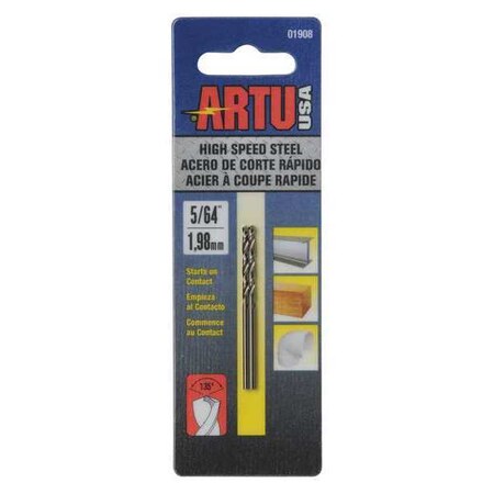Drill Bit Steel High Speed 5/64" 2 pcs. by USA Artu High Speed Jobber Drill Bits