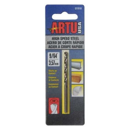 Drill Bit Steel High Speed 9/64 by USA Artu High Speed Jobber Drill Bits