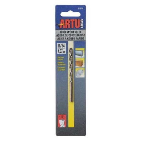 Drill Bit Steel High Speed 11/64 by USA Artu High Speed Jobber Drill Bits