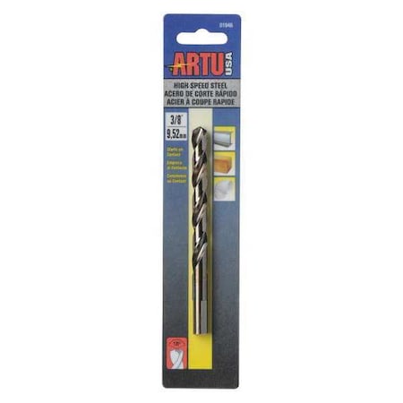 Drill Bit Steel High Speed 3/8 by USA Artu High Speed Jobber Drill Bits