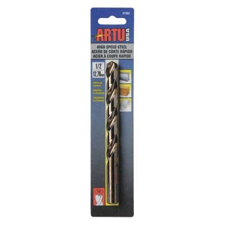 Drill Bit Steel High Speed 1/2 by USA Artu High Speed Jobber Drill Bits