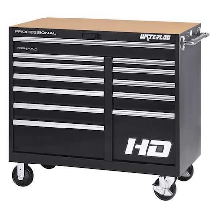 Cabinet 12 Drawer 46" Black by USA Waterloo Rolling & Combination Cabinets & Carts