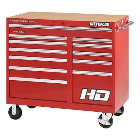 Cabinet 12 Drawer 46" Red by USA Waterloo Rolling & Combination Cabinets & Carts