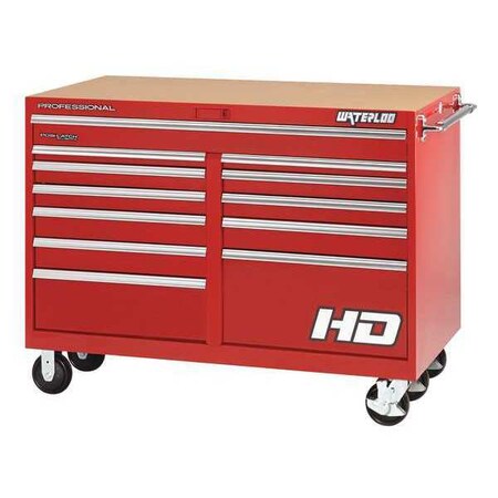 Cabinet 12 Drawer 56" Red by USA Waterloo Rolling & Combination Cabinets & Carts