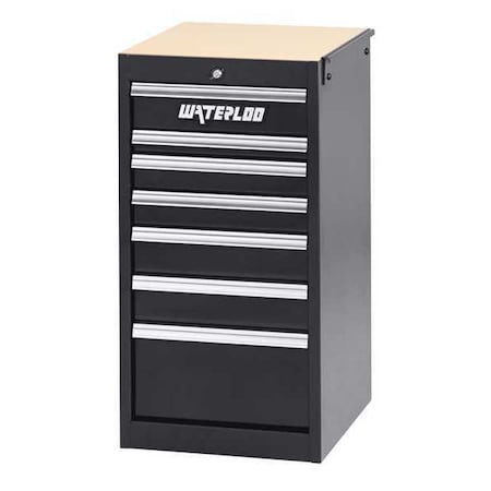 Side Cabinet 7 Drawer Black by USA Waterloo Tool Chest & Side Cabinets