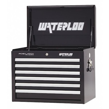 Chest 6 Drawer 26" Black by USA Waterloo Tool Chest & Side Cabinets