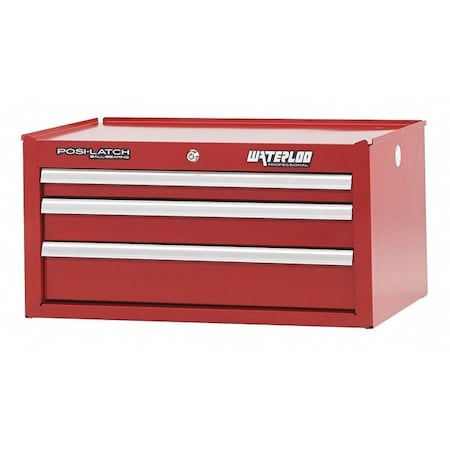 Intermediate Chest 3 Drawer 26" Red by USA Waterloo Tool Chest & Side Cabinets