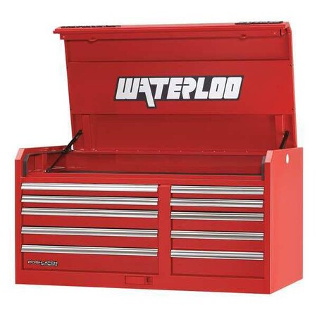 Chest 10 Drawer 46" Red by USA Waterloo Tool Chest & Side Cabinets