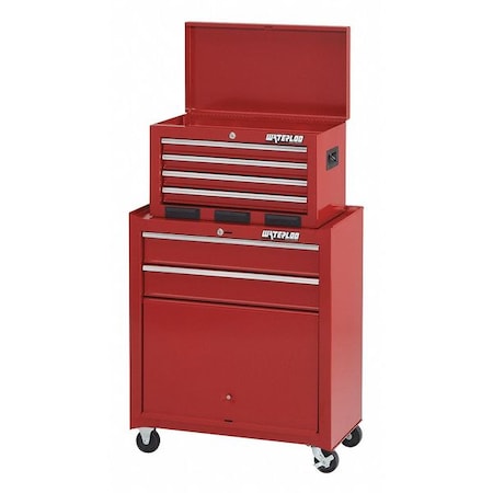 Tool Center 6 Drawer 26" Red by USA Waterloo Rolling & Combination Cabinets & Carts