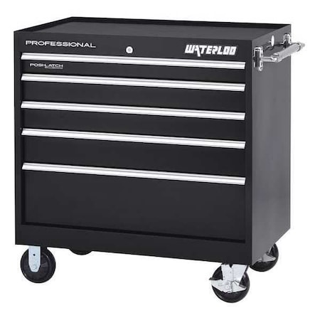 Workstation 5 Drawer 39" Black by USA Waterloo Rolling & Combination Cabinets & Carts