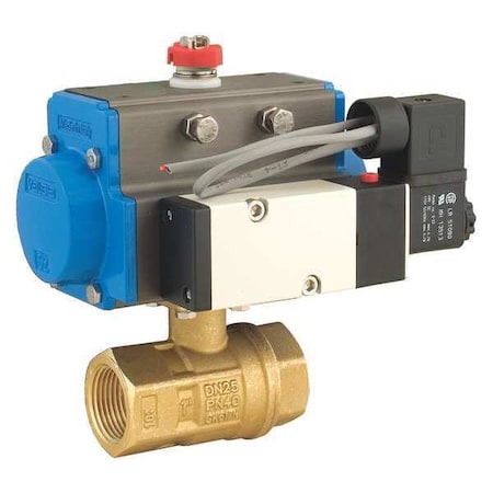 Pneumatic Double Acting Brass Ball Valve by USA Bonomi Pneumatic Flow Control Valves