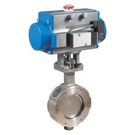 Pneumatic Actuated SS Butterfly Valve Type DA9100 C1 4 by USA Bonomi Pneumatic Flow Control Valves