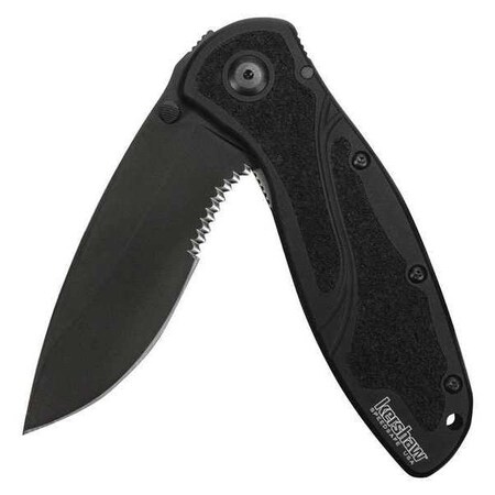 Black Blur Knife Serrated Blade Type 1670BLKST by USA Kershaw Folding Knives