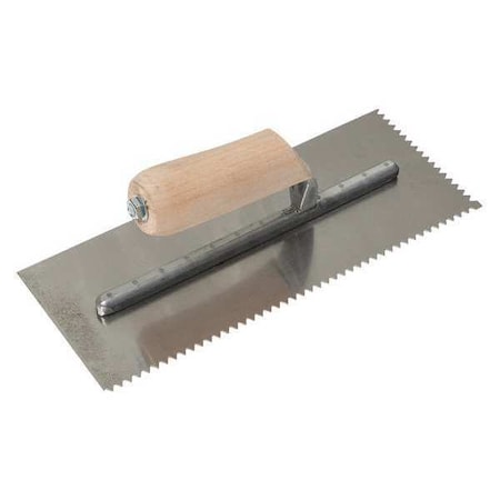 V Notch Trowel 11" L x 4 1/2" W x 1/4" H by USA Midwest Rake Concrete Trowels