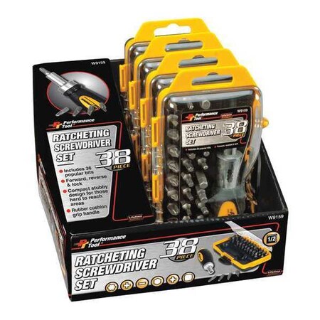 Ratcheting Screwdriver Set 38 pcs PK4 by USA Performance Tool Screwdriver Sets