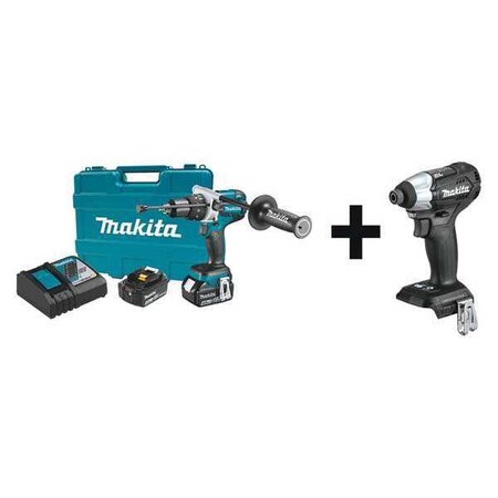 Cordless Combo Kit 18.0 V 2 Tools 2 Batt Type XPH07MB XDT15ZB by USA Makita Cordless Power Tool Combination Kits