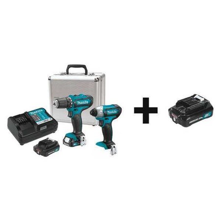 Cordless Combo Kit 12.0V 2 Tools 3 Batt by USA Makita Cordless Power Tool Combination Kits