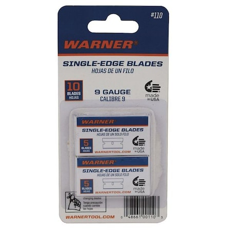 Razor Blades .009" 10 Card PK10 Min. Qty 10 by USA Warner Utility Knife Blades