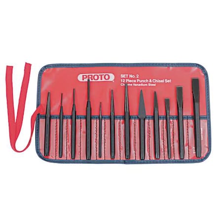 Punch and Chisel Set 12 Pieces Type J2S2 by USA Proto Punch & Chisel Sets